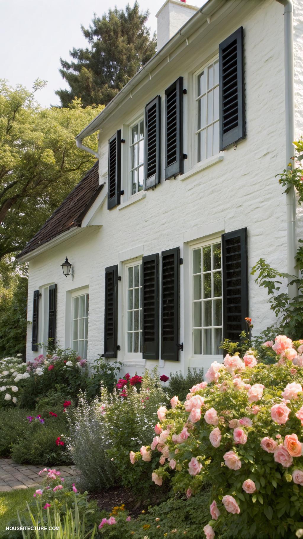 white house black shutters Add black shutters for bold contrast