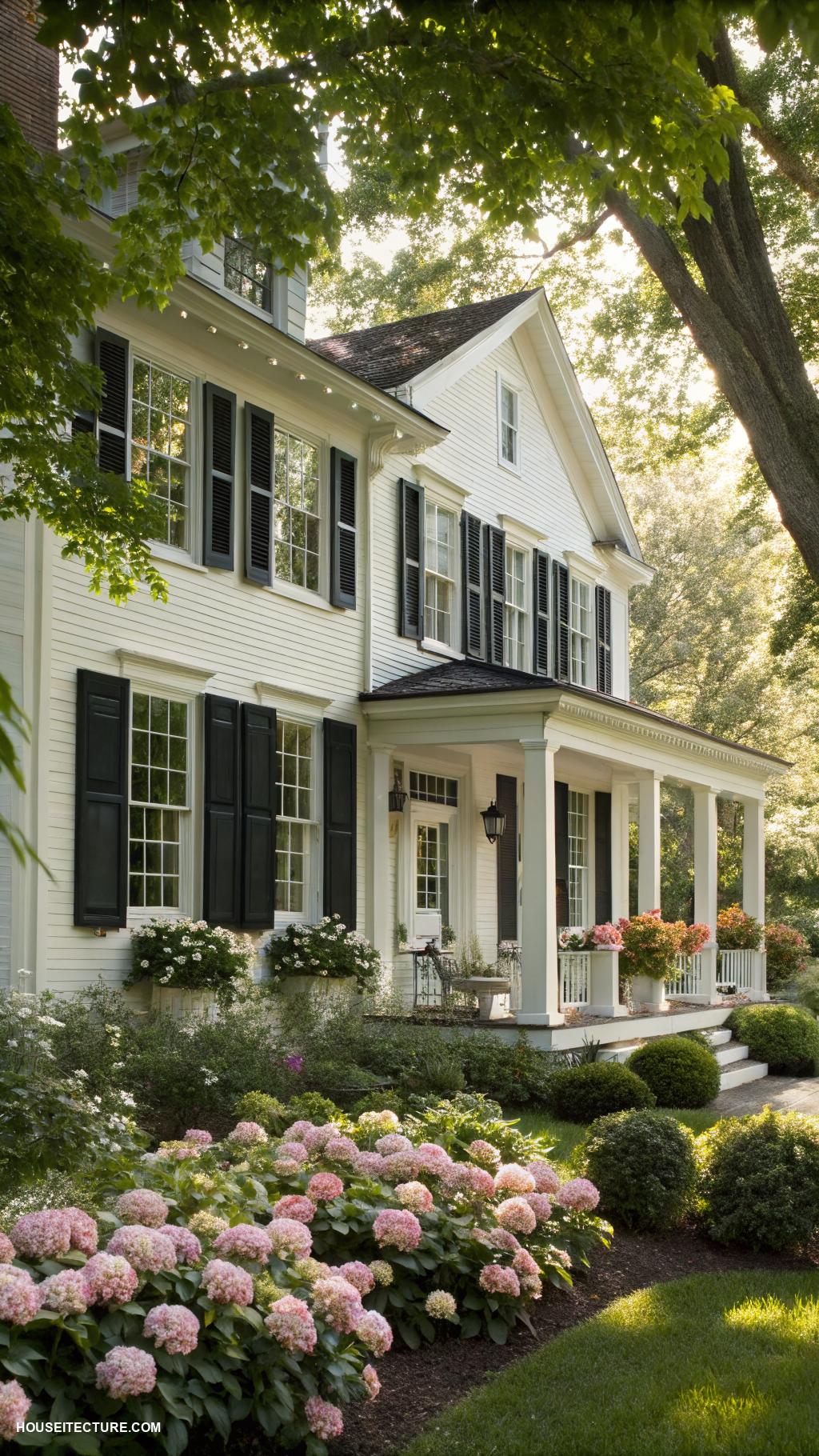 white house black shutters Classic black shutters for timeless elegance
