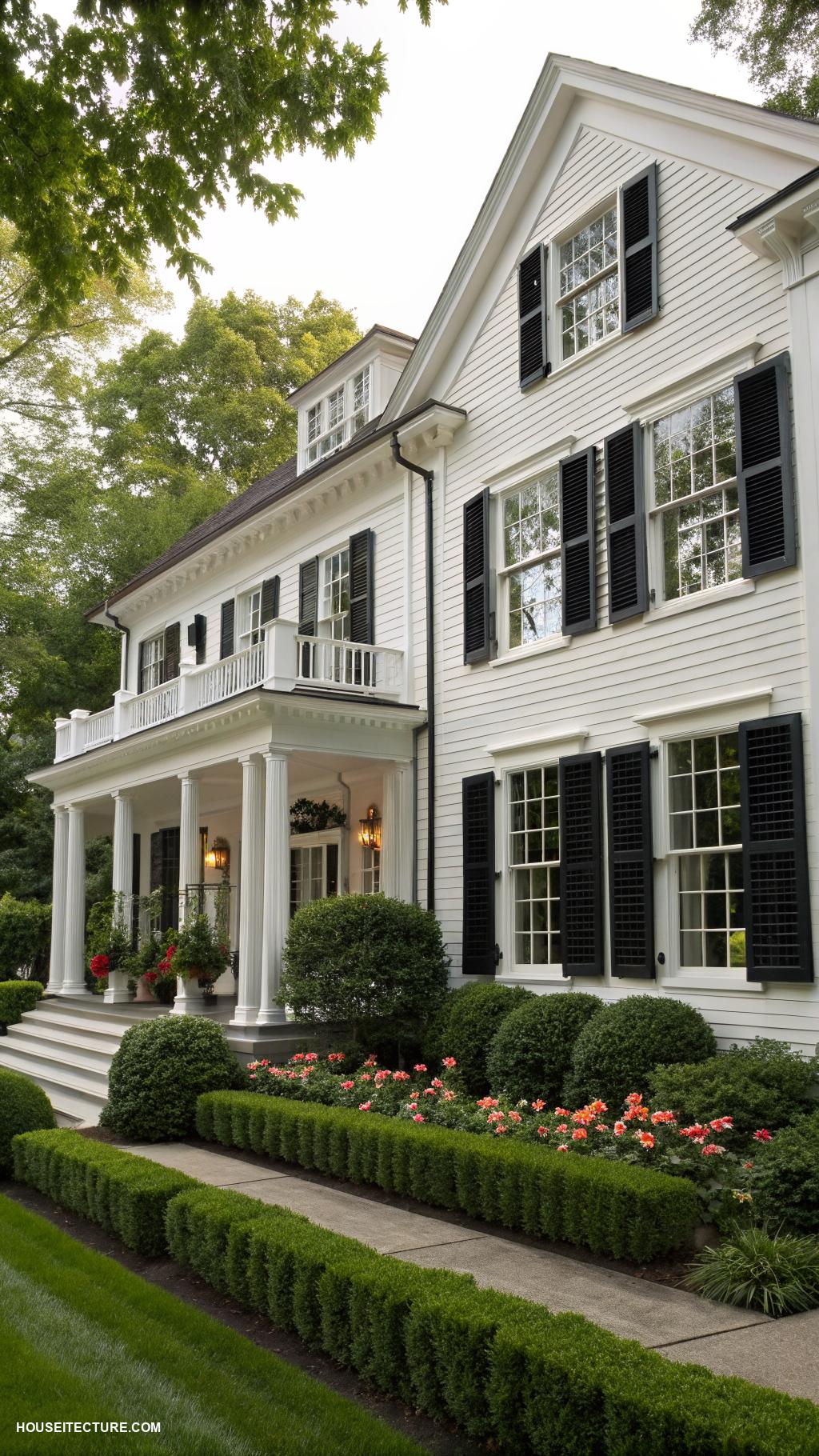 white house black shutters Use black shutters to enhance architectural details