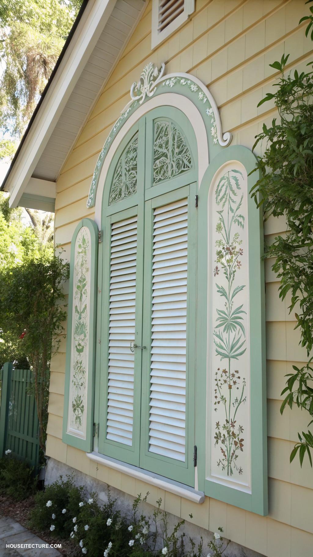 window shutters exterior Custom shaped shutters for tailored elegance