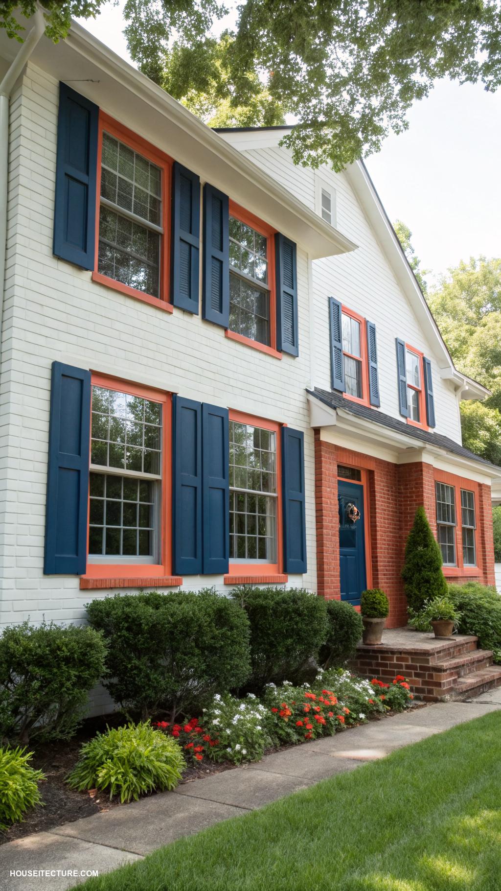 window shutters exterior Shutters in complementary trim colors