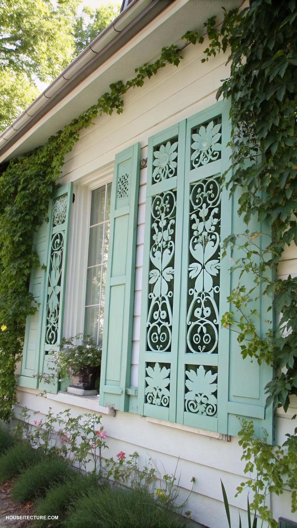 window shutters exterior Shutters with decorative cutouts for uniqueness